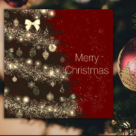 Julgran i sepia och rött