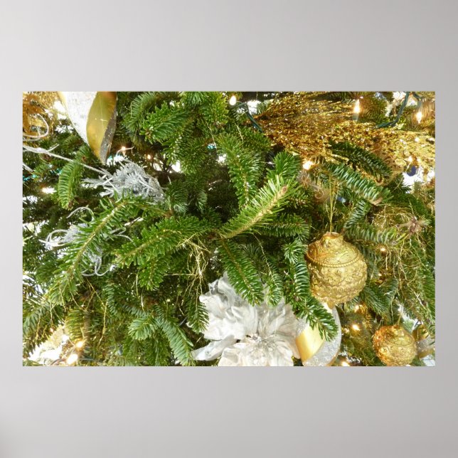 Julgran i Silver och Guld I Holiday Poster (Framsidan)