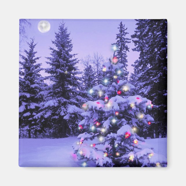 Julgran i skogen magnet (Framsidan)