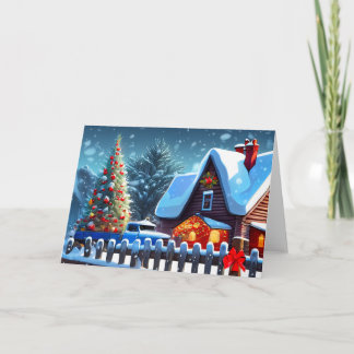 JULGRAN i SNÖ Anteckningskort