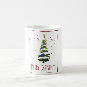 Julgran i Snö, gratulationskort 2022 Kaffemugg