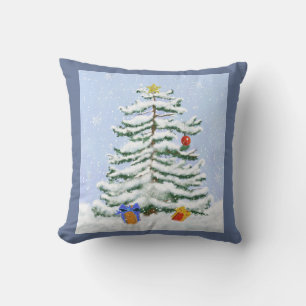 Julgran i Snö Pillow Kudde