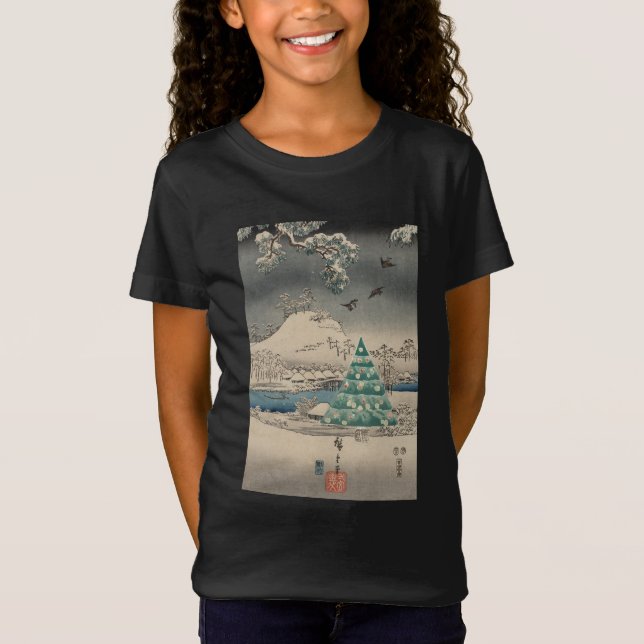 Julgran i snölandskap  t shirt (Framsida)