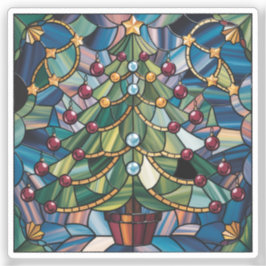 Julgran i Tiffany-stil Klistermärken