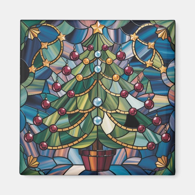 Julgran i Tiffany-stil Magnet (Framsidan)