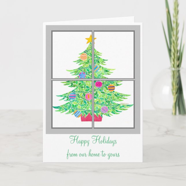 Julgran i Windows-gratulationskort Helgkort (Framsida)
