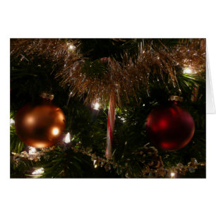 Julgran II Helgdag Red och Guld Hälsningskort