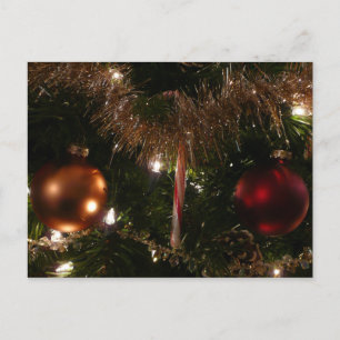 Julgran II Helgdag Red och Guld Helg Vykort