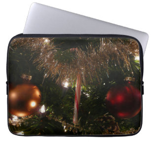 Julgran II Helgdag Red och Guld Laptop Sleeve
