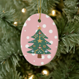 Julgran Illustration Ceramic Ornament