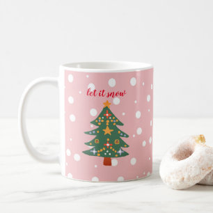 Julgran Illustration Låt det snöa kaffe Mugg