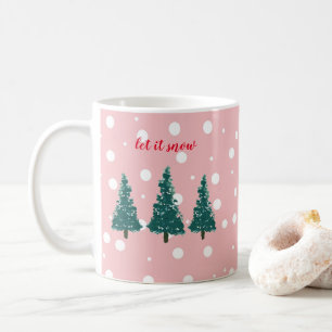 Julgran Illustration Låt det snöa kaffe Mugg