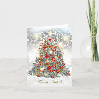 Julgran, italienska baubles helgkort