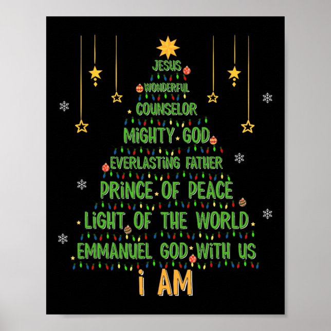 Julgran Jesus Christian Bible Faith Helgdag Poster (Framsidan)