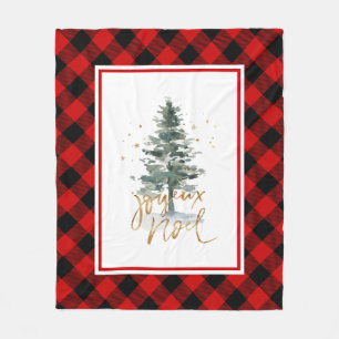 Julgran Joyeux Noel Typography Fleecefilt