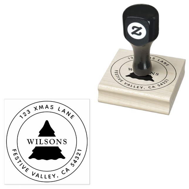 Julgran jul Helgdag Adress Stämpel (Stämplad)