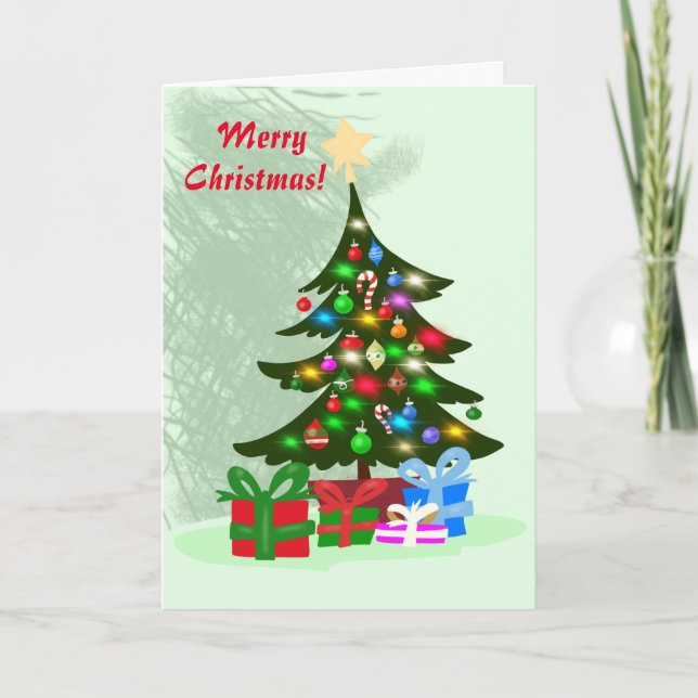 Julgran jul helgkort (Framsida)