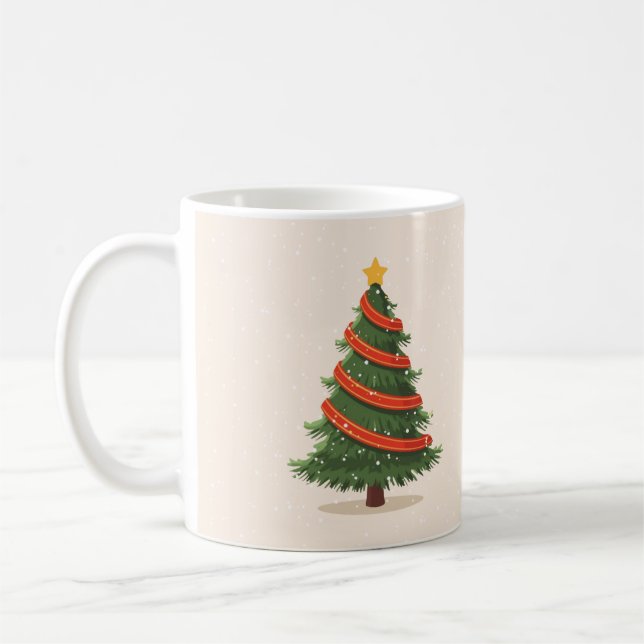 Julgran, jul, minimalistisk kaffemugg (Vänster)
