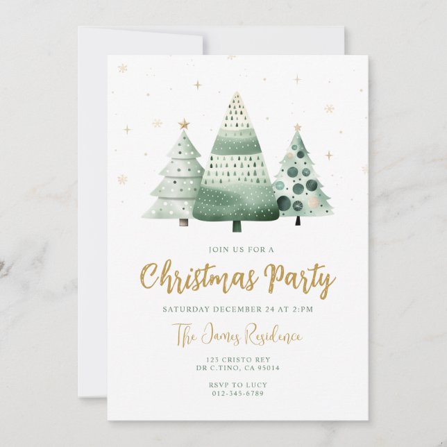 Julgran jul Party Inbjudningar (Framsida)