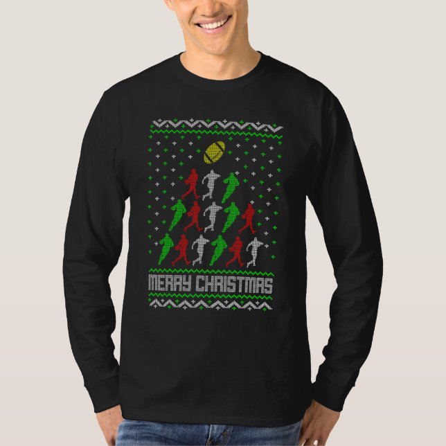 Julgran, jul Rugby T Shirt (Framsida)