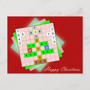 Julgran - jul Sudoku Helg Vykort