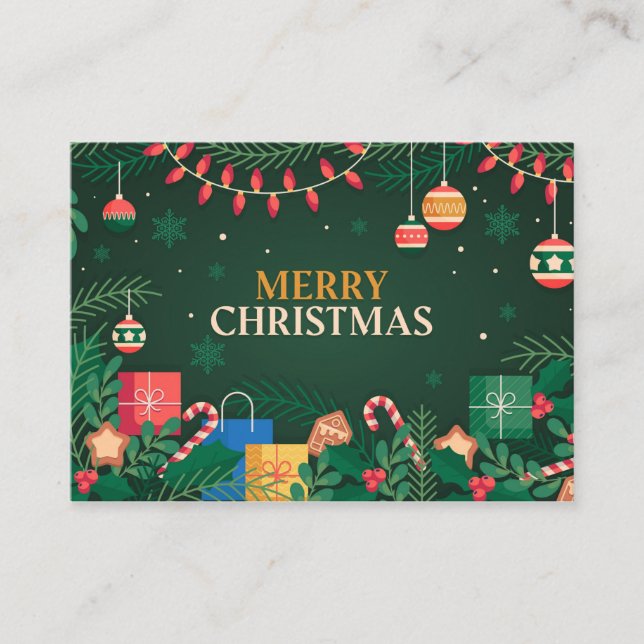 julgran Julafton 2021 ger grönsakskort Visitkort (Framsida)