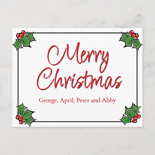 Julgran, julbär, julkrans  vykort (Framsida)