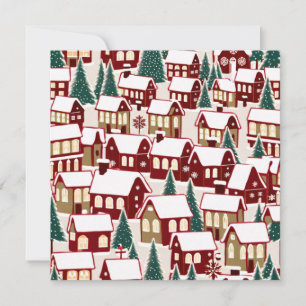 Julgran julby snöande bild RSVP-kort Inbjudningar