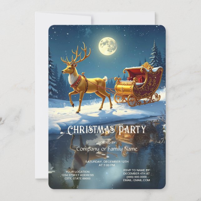 Julgran julflyg Holiday Party Inbjudan (Framsida)