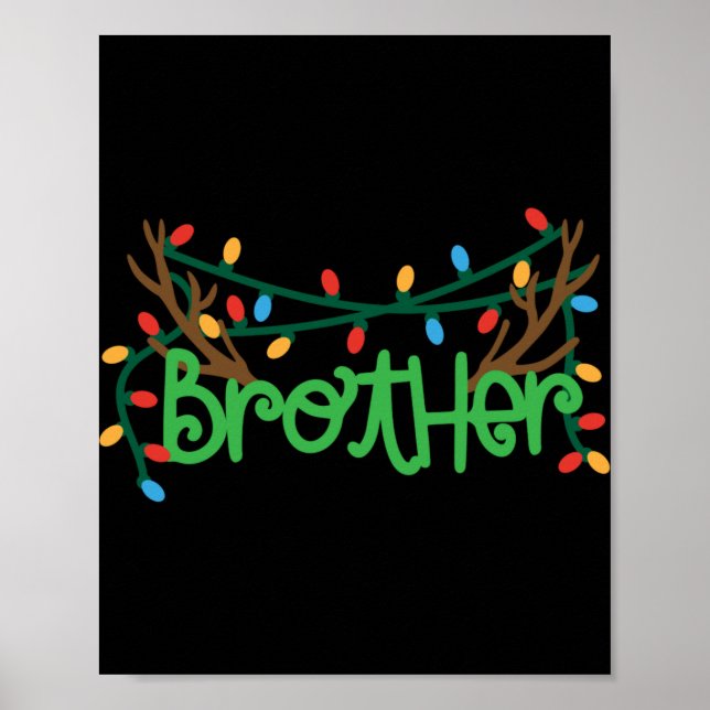 Julgran Julhorn Bror T Shirt  Poster (Framsidan)