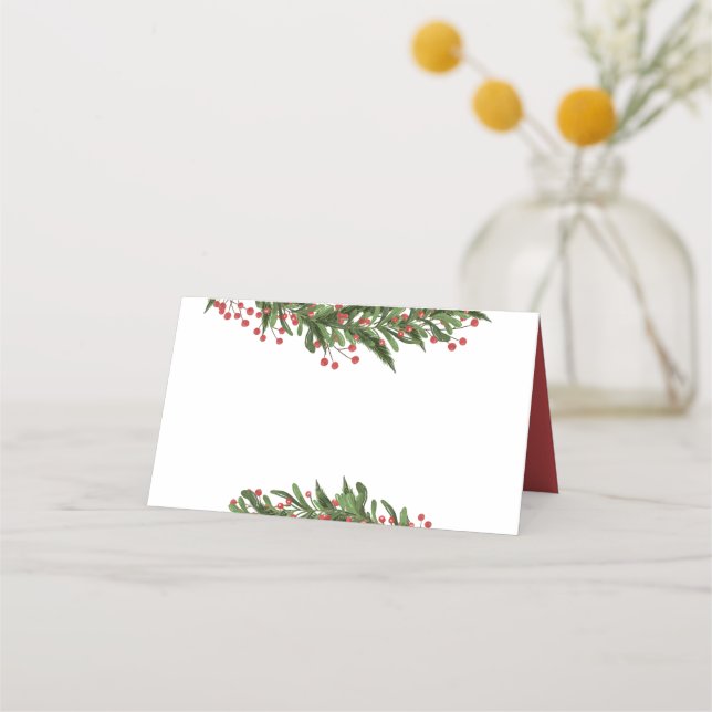 Julgran Julkrans Vinter Övningsmiddag Placeringskort (Framsida)