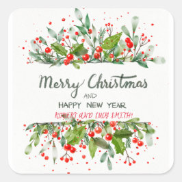 Julgran-julmagi Fyrkantigt Klistermärke