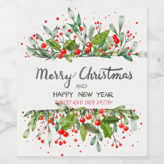 Julgran-julmagi Vinflaska Etikett (Singel etikett)