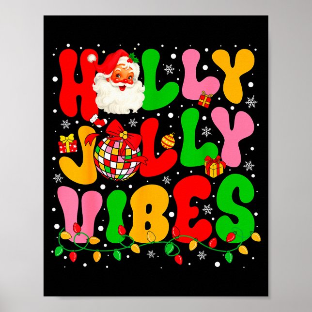 Julgran Julstämning Tomte Julbelysning Skiva Poster (Framsidan)