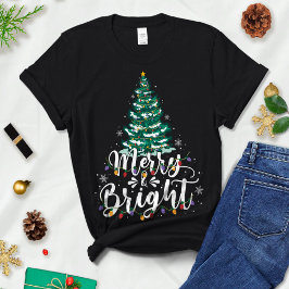 Julgran, julteve, Merry och Bright T Shirt