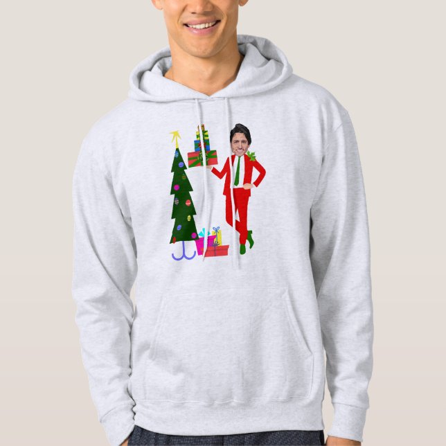 julgran justin trudeau hoodie (Framsida)