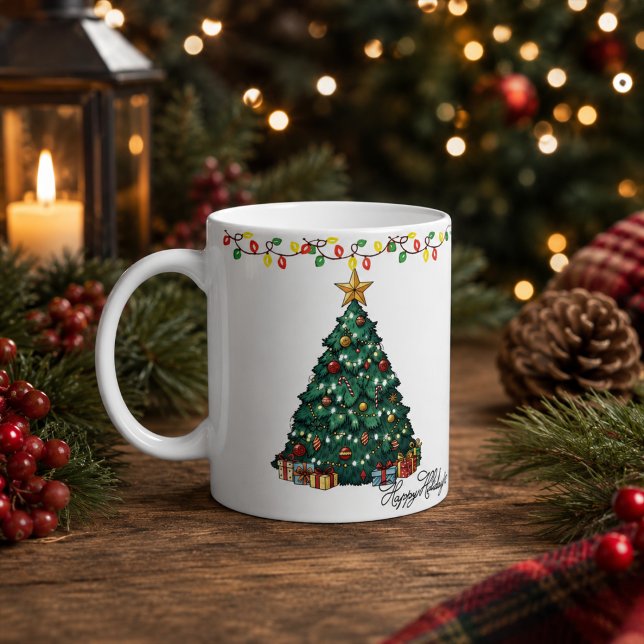Julgran Kaffe Mugg Glad Jul (Skapare uppladdad)