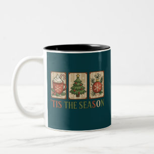 Julgran Kakao Retro Högtid Tis The Season Två-Tonad Mugg