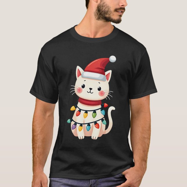 Julgran Katt Jul (4) T Shirt (Framsida)