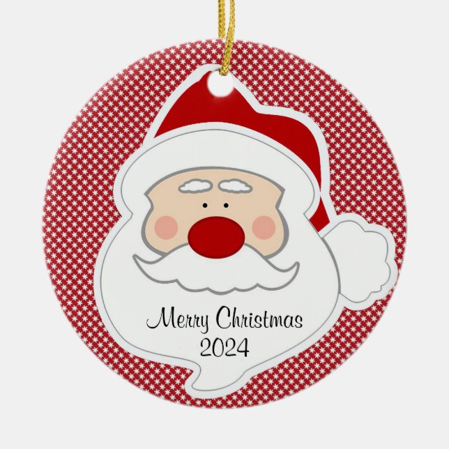 Julgran keramisk prydnad med Tomte-design Julgransprydnad Keramik (Framsidan)