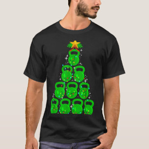 Julgran Kettlebell Jul Gymträning Fitness T Shirt