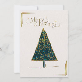 Julgran-kort för elegant med Guld-accenter Julkort