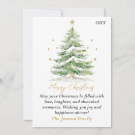 Julgran-kort för vattenfärg i elegant julkort