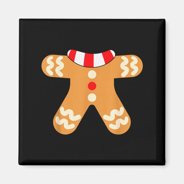 Julgran Kostym för Barn Matchande Gingerbread Man  Magnet (Framsidan)