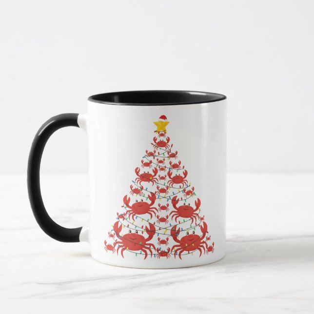 Julgran Krabba Santa Hatt Julbelysning   Mugg (Vänster)