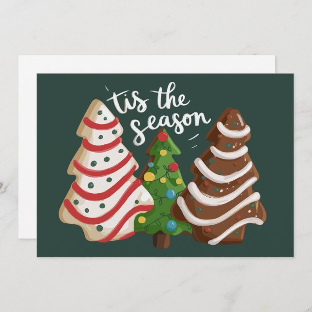 Julgran kummel Tis-Helgdag Julafton under säsongen Julkort (Fram/baksida)