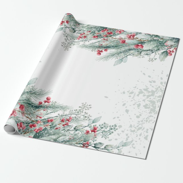 Julgran Kvistar Bär Semester Presentpapper (Utrullad)