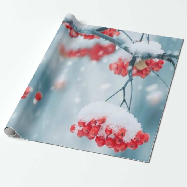 Julgran Kvistar Snö Julhelg Presentpapper (Utrullad)
