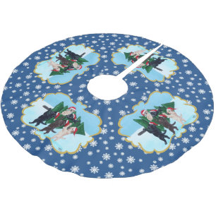 Julgran Labradors i snöfält Julgransmatta Borstad Polyester