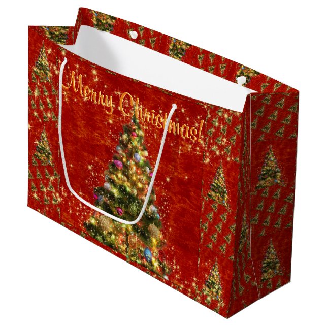 Julgran Large Gift Bag (Framsidan Vinklad)